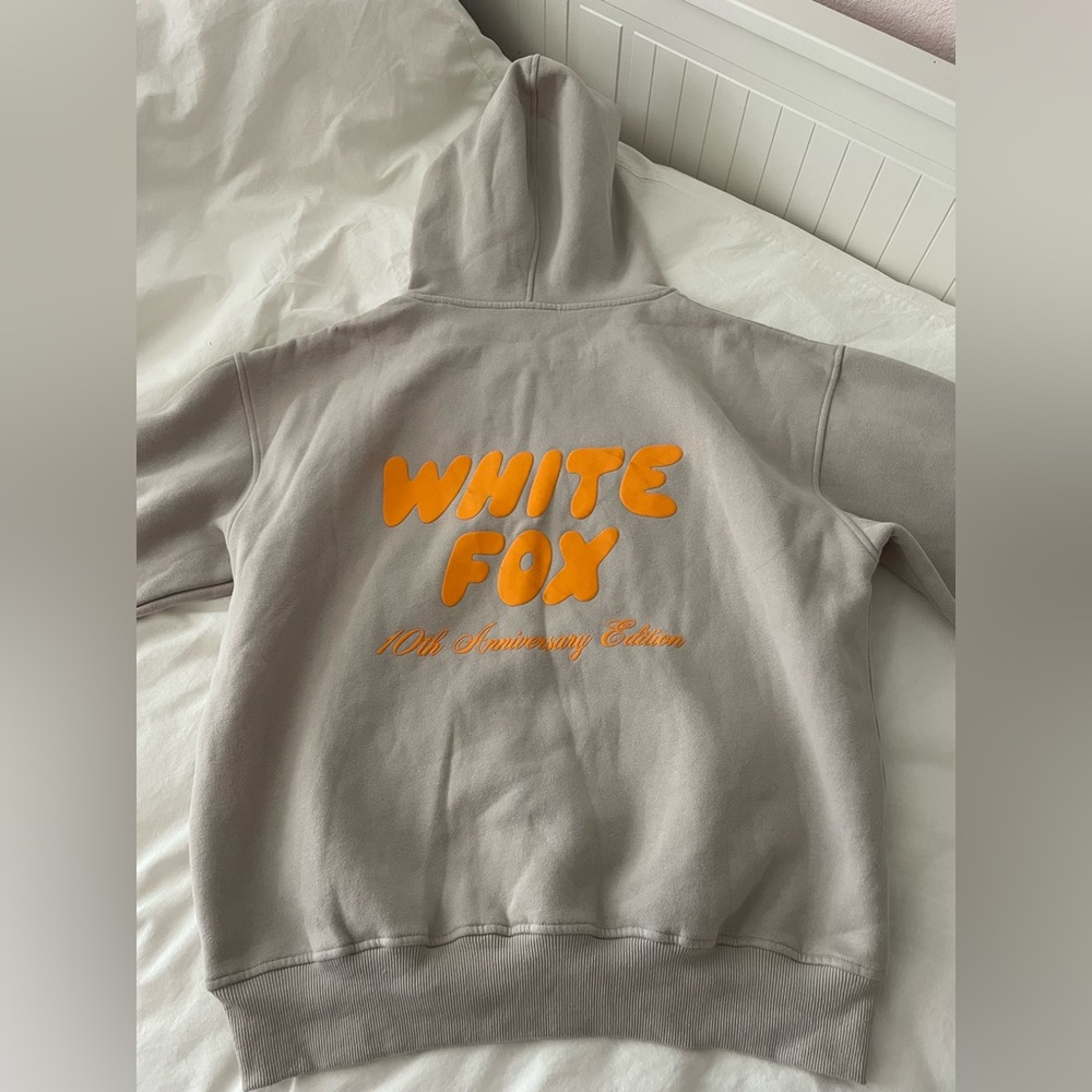White Fox Taupe Hoodie 10th Anniversary Edition